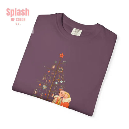 Festive Mahjong Holiday Christmas Whimsical Nostalgic Christmas Unisex T-Shirt with Holiday Cheer Design - Splash of Color co.