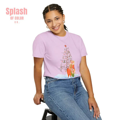 Festive Mahjong Holiday Christmas Whimsical Nostalgic Christmas Unisex T-Shirt with Holiday Cheer Design - Splash of Color co.