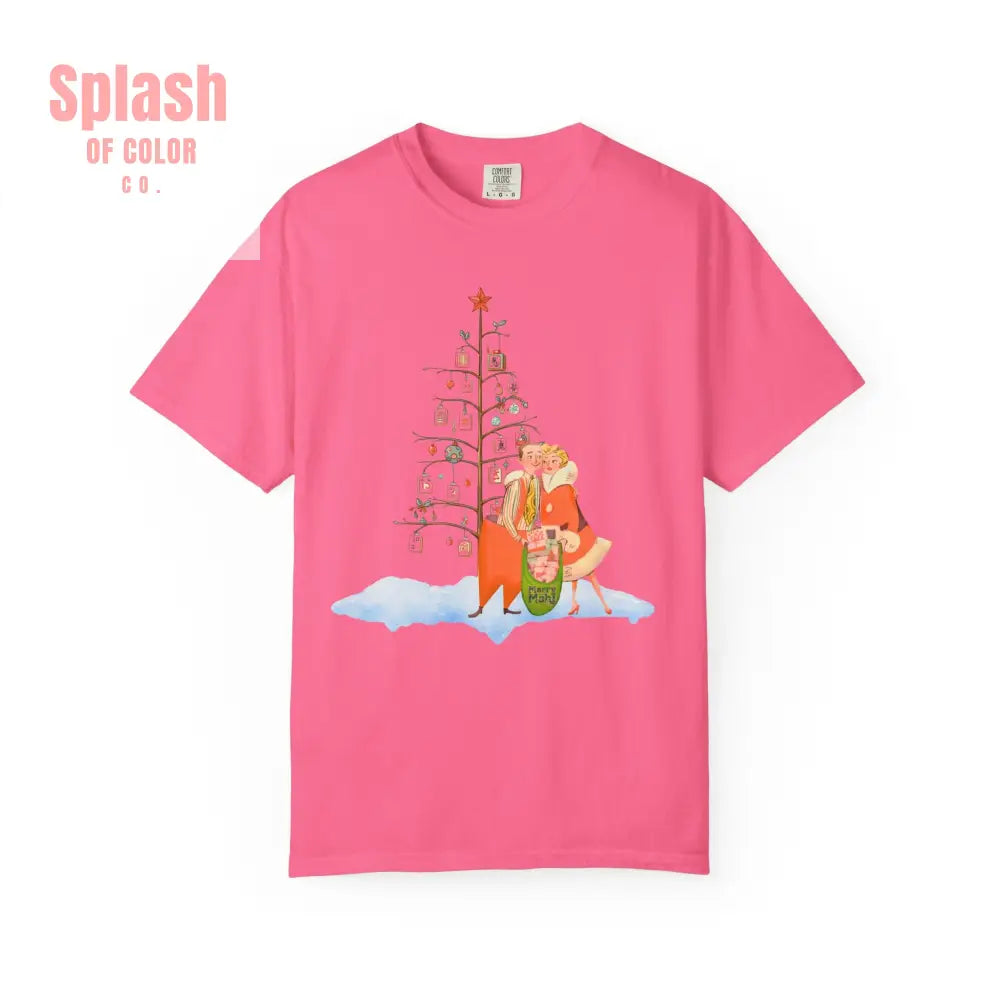 Festive Mahjong Holiday Christmas Whimsical Nostalgic Christmas Unisex T-Shirt with Holiday Cheer Design - Crunchberry