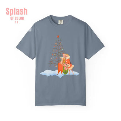 Festive Mahjong Holiday Christmas Whimsical Nostalgic Christmas Unisex T-Shirt with Holiday Cheer Design - Splash of Color co.