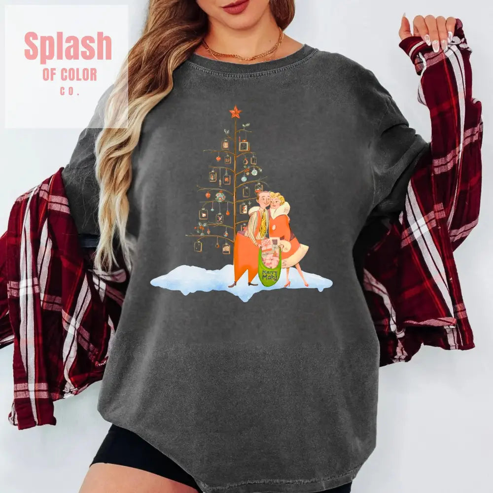 Festive Mahjong Holiday Christmas Whimsical Nostalgic Christmas Unisex T-Shirt with Holiday Cheer Design - T-Shirt