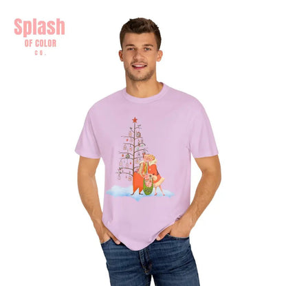 Festive Mahjong Holiday Christmas Whimsical Nostalgic Christmas Unisex T-Shirt with Holiday Cheer Design - Splash of Color co.