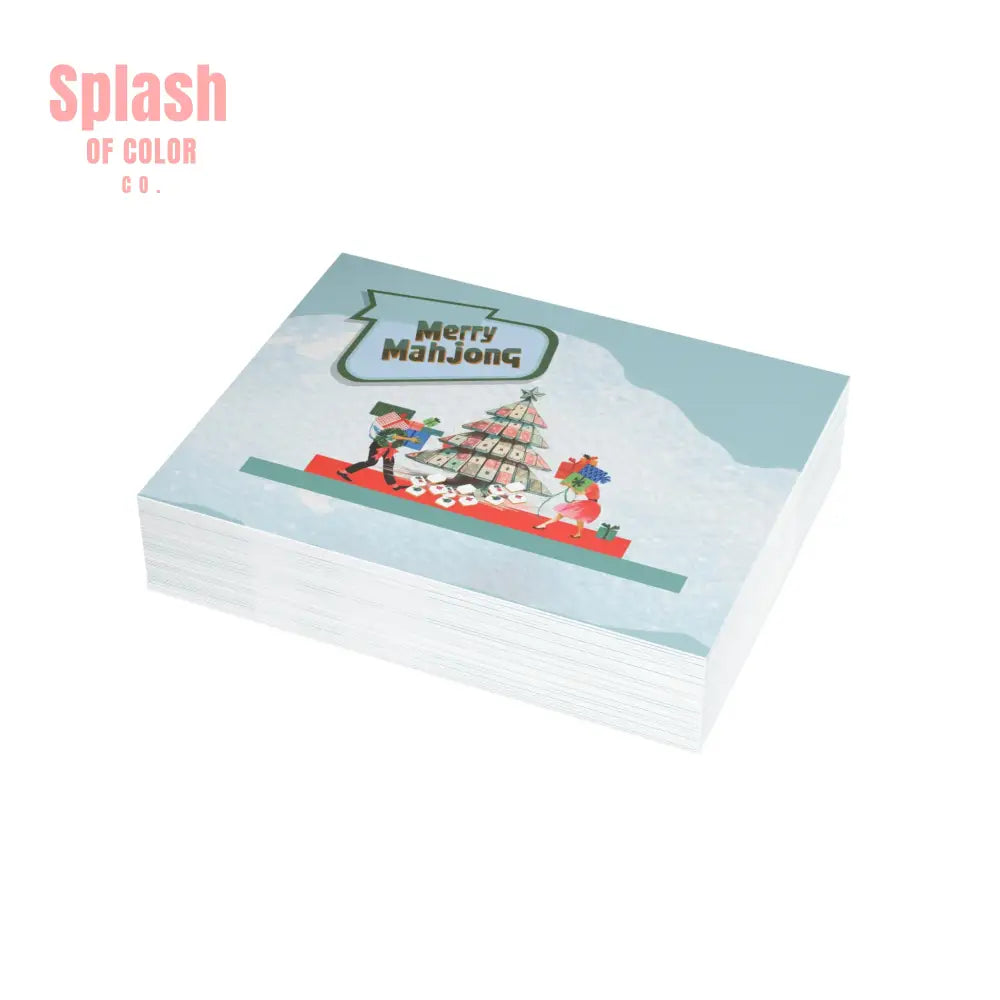 Festive Merry Mahjong Postcard Christmas Card Bundle | Holiday Greetings for Players | Fun Gift for Friends & Family