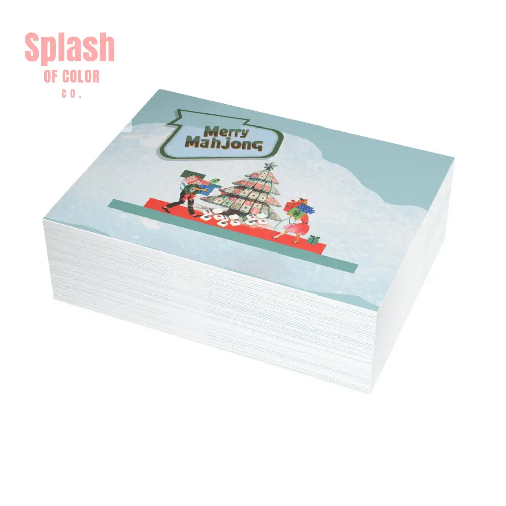 Festive Merry Mahjong Postcard Christmas Card Bundle | Holiday Greetings for Players | Fun Gift for Friends & Family