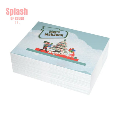 Festive Merry Mahjong Postcard Christmas Card Bundle | Holiday Greetings for Players | Fun Gift for Friends & Family