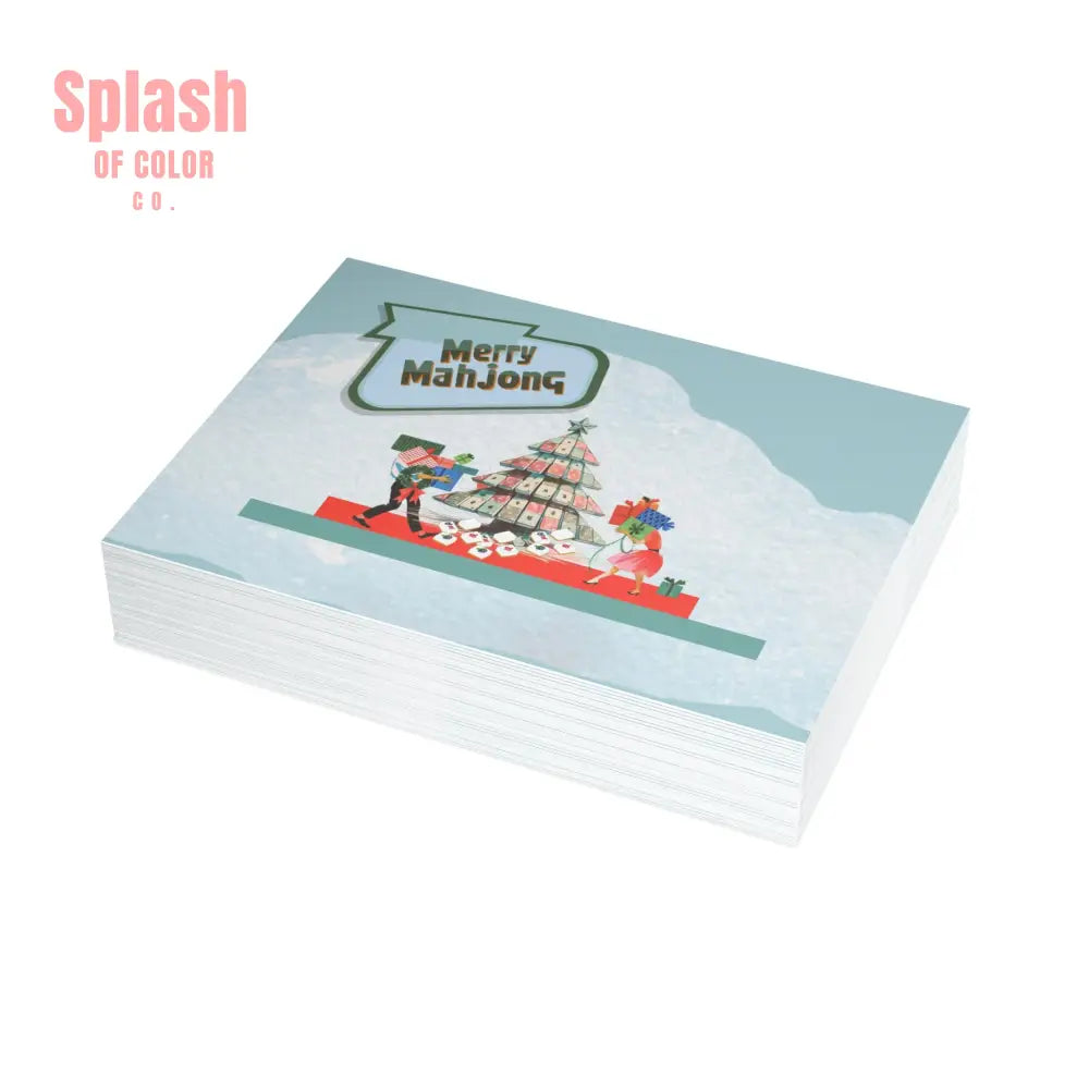 Festive Merry Mahjong Postcard Christmas Card Bundle | Holiday Greetings for Players | Fun Gift for Friends & Family