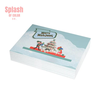 Festive Merry Mahjong Postcard Christmas Card Bundle | Holiday Greetings for Players | Fun Gift for Friends & Family