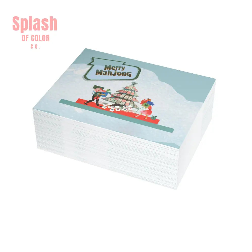 Festive Merry Mahjong Postcard Christmas Card Bundle | Holiday Greetings for Players | Fun Gift for Friends & Family