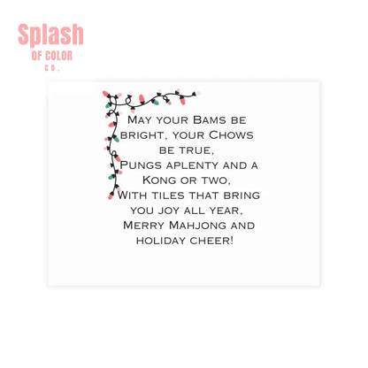 Festive Merry Mahjong Postcard Christmas Card Bundle | Holiday Greetings for Players | Fun Gift for Friends & Family