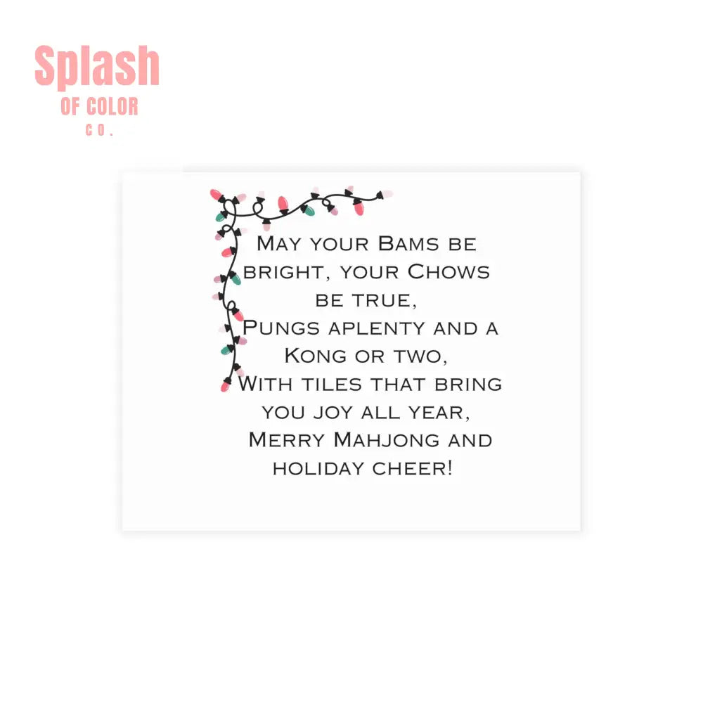 Festive Merry Mahjong Postcard Christmas Card Bundle | Holiday Greetings for Players | Fun Gift for Friends & Family