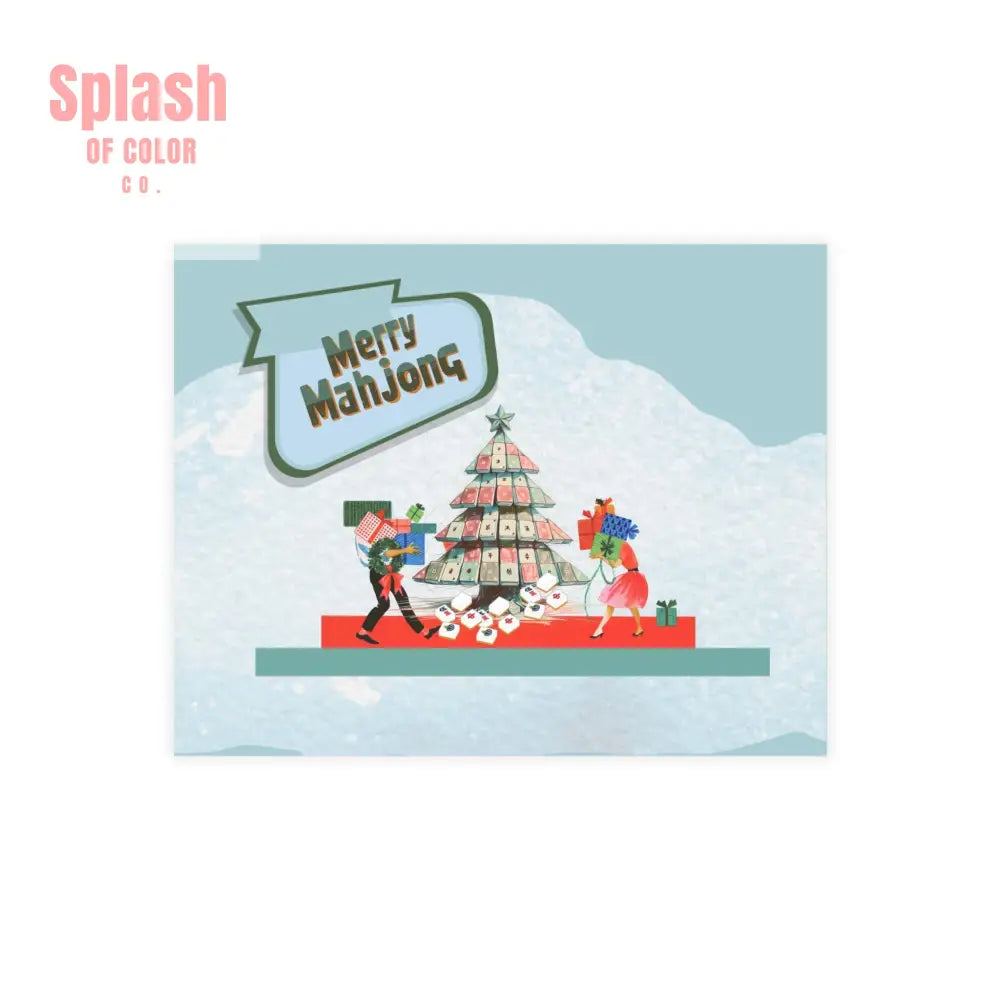Festive Merry Mahjong Postcard Christmas Card Bundle | Holiday Greetings for Players | Fun Gift for Friends & Family