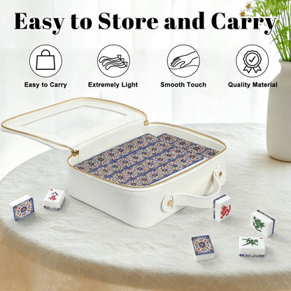 Pottery Porcelein Designed American Mahjong Tile Set And Carry Bag - Splash of Color Co.
