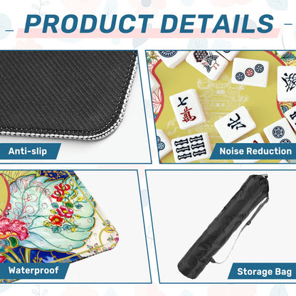 Asian Chinoiserie Tobacco Leaf Mahjong Mat - Splash of Color Co.