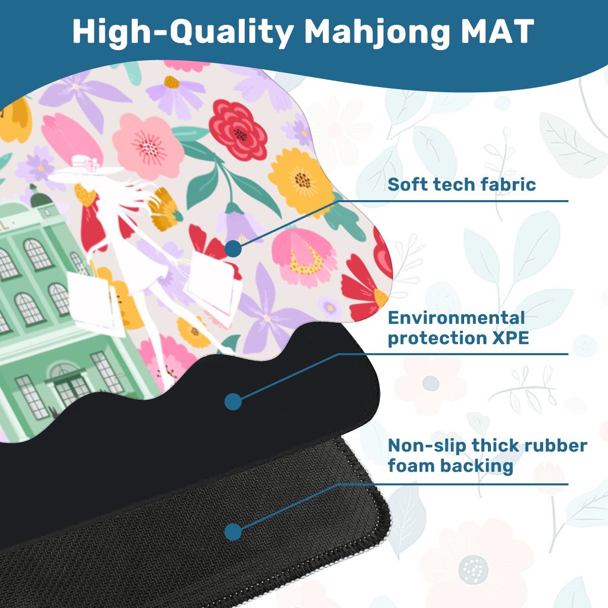 Charleston South Carolina Mahjong Whimsical Scalloped Mahjong Mat - Splash of Color Co.