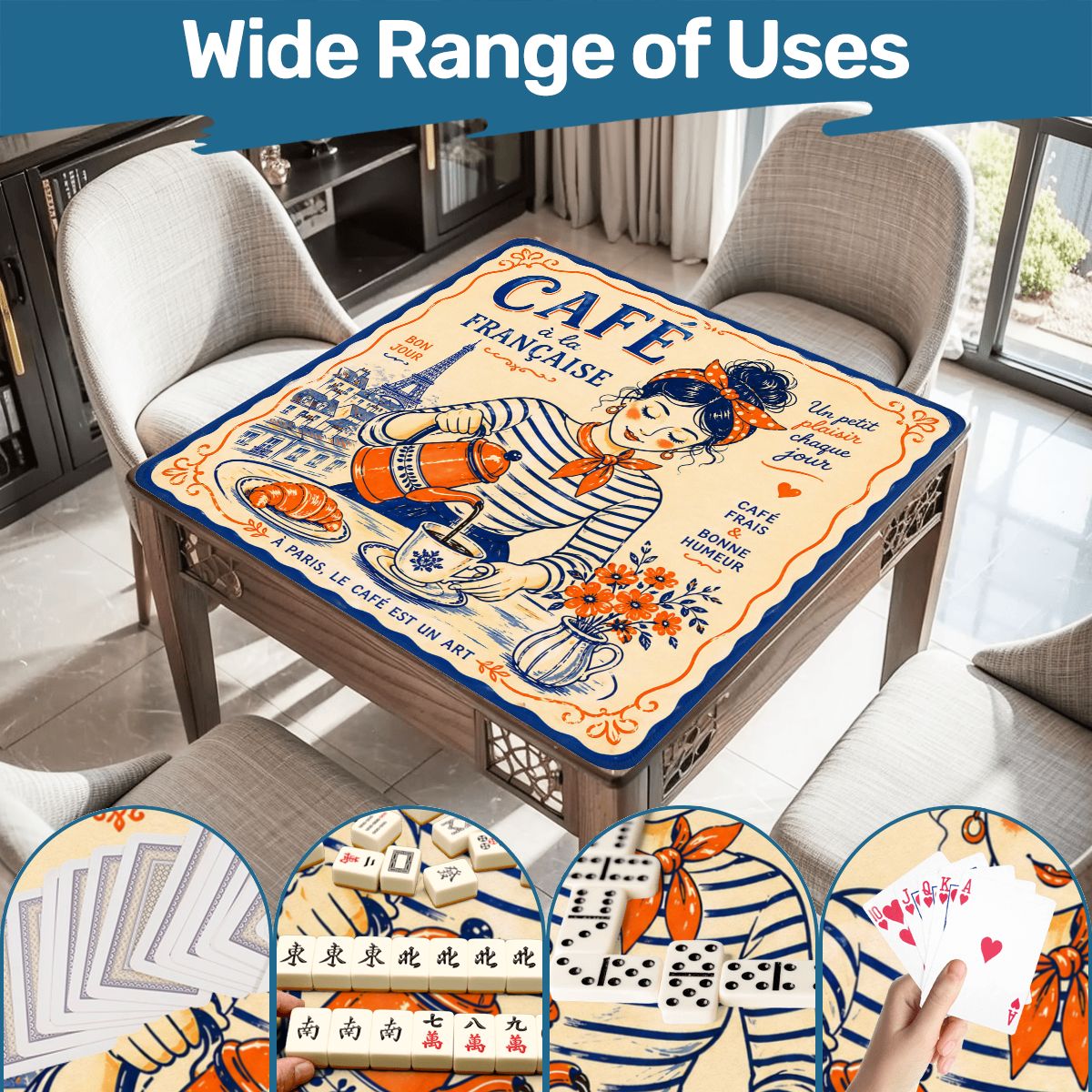 French Cafe Mahjong Mat - Splash of Color Co.