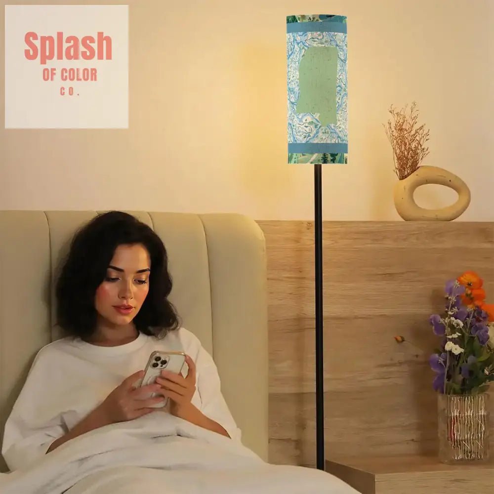 State Of Mississippi, Rivers Will Run Book Nook Modern Floor Lamp - Splash of Color co.