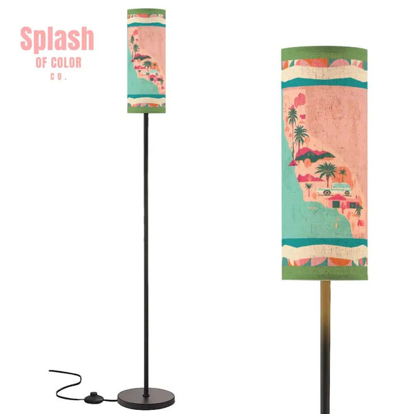 Book Nook Modern California Pink, Green Teal, State Pride Floor Lamp - Splash of Color co.