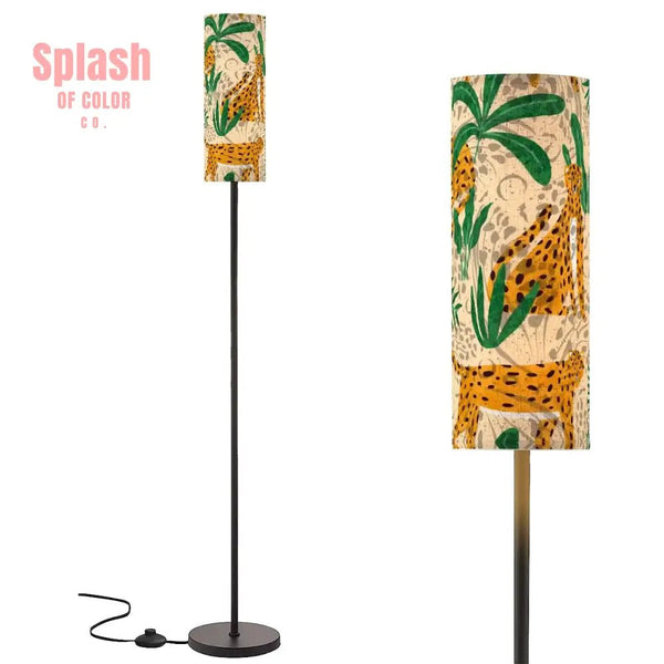 The Tigeress Quintessential Animal Print Modern Tall Floor Lamp - Splash of Color co.