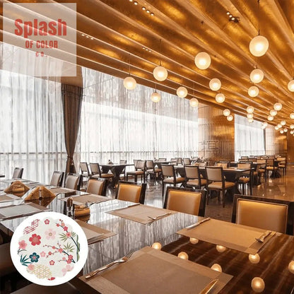 Floral Cherry Blossom Asian Zen Garden Placemats - Splash of Color co.