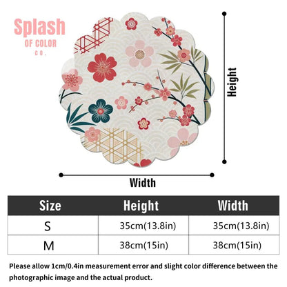 Floral Cherry Blossom Asian Zen Garden Placemats - Splash of Color co.