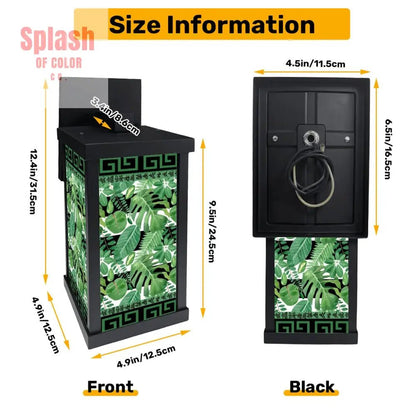 Floral Green Black Asian Zen Designed Garden Patio Wall Light Sconce - One Size - Wall Lighting