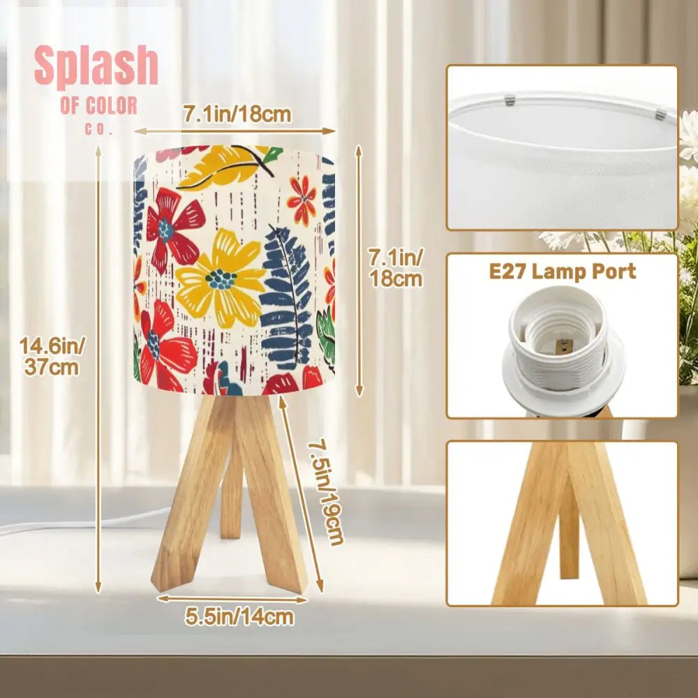 Floral Heritage Collection, Desk Reading Modern Tripod Table Lamp - Splash of Color co.
