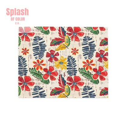 Floral Heritage Collection Preppy Red, Yellow Blue Pretty Placemat Set - Splash of Color co.