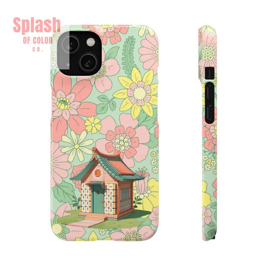 Floral Heritage Mahjong Lover Phone Case Cute Mahj Gift iPhone 14 / Glossy Phone Case