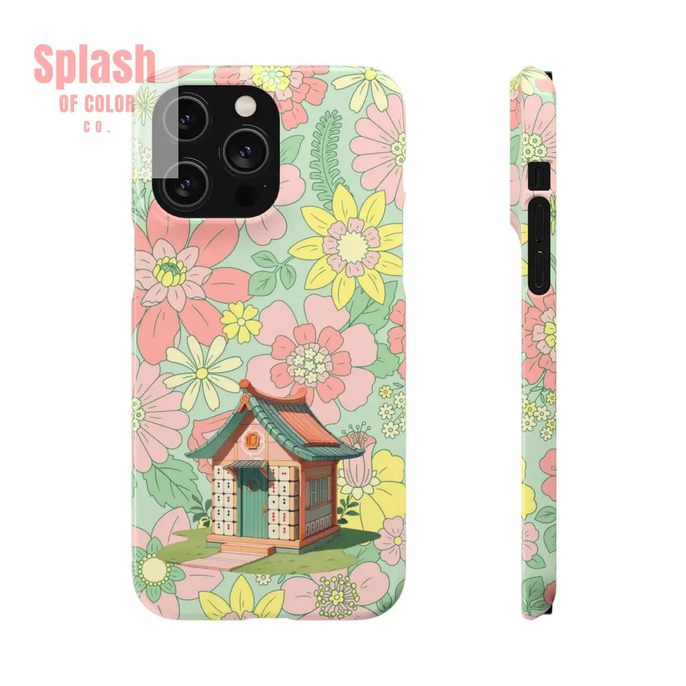 Floral Heritage Mahjong Lover Phone Case Cute Mahj Gift iPhone 14 Pro Max / Glossy Phone Case