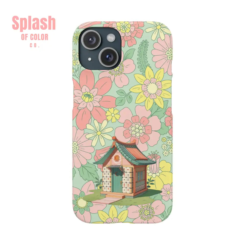 Floral Heritage Mahjong Lover Phone Case Cute Mahj Gift iPhone 15 / Matte Phone Case