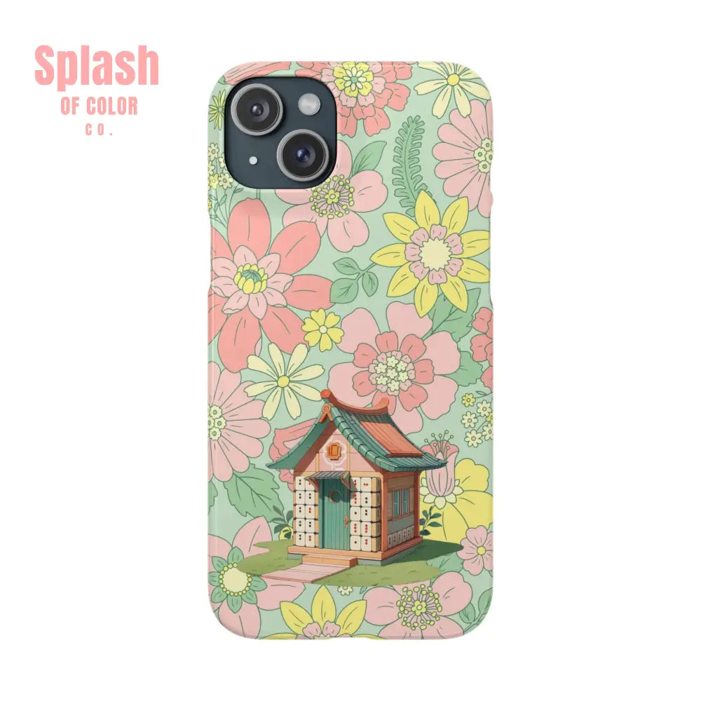 Floral Heritage Mahjong Lover Phone Case Cute Mahj Gift iPhone 15 Plus / Glossy Phone Case