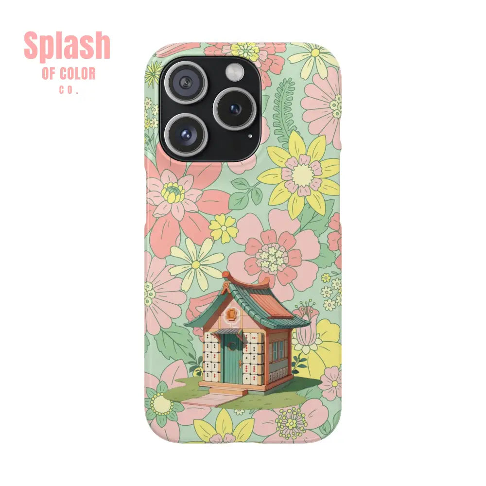 Floral Heritage Mahjong Lover Phone Case Cute Mahj Gift iPhone 15 Pro / Glossy Phone Case