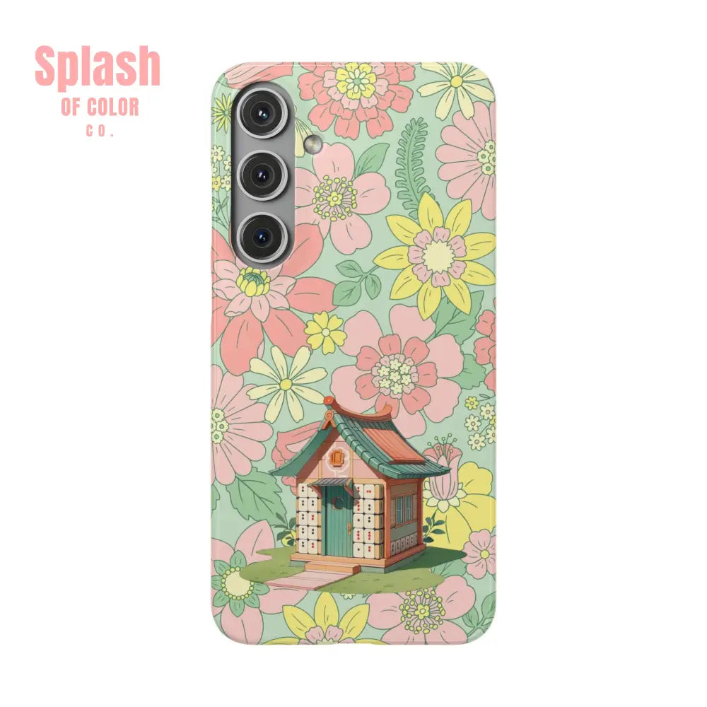 Floral Heritage Mahjong Lover Phone Case Cute Mahj Gift Samsung Galaxy S24 Plus / Glossy Phone Case