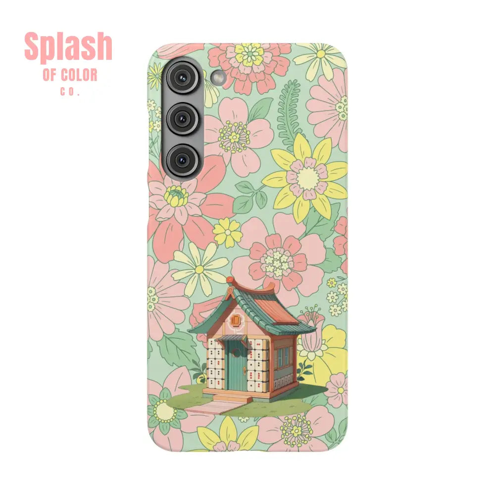 Floral Heritage Mahjong Lover Phone Case Cute Mahj Gift Samsung Galaxy S23 Plus / Matte Phone Case