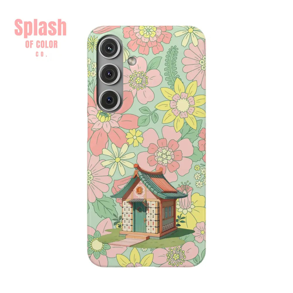 Floral Heritage Mahjong Lover Phone Case Cute Mahj Gift Samsung Galaxy S24 / Glossy Phone Case