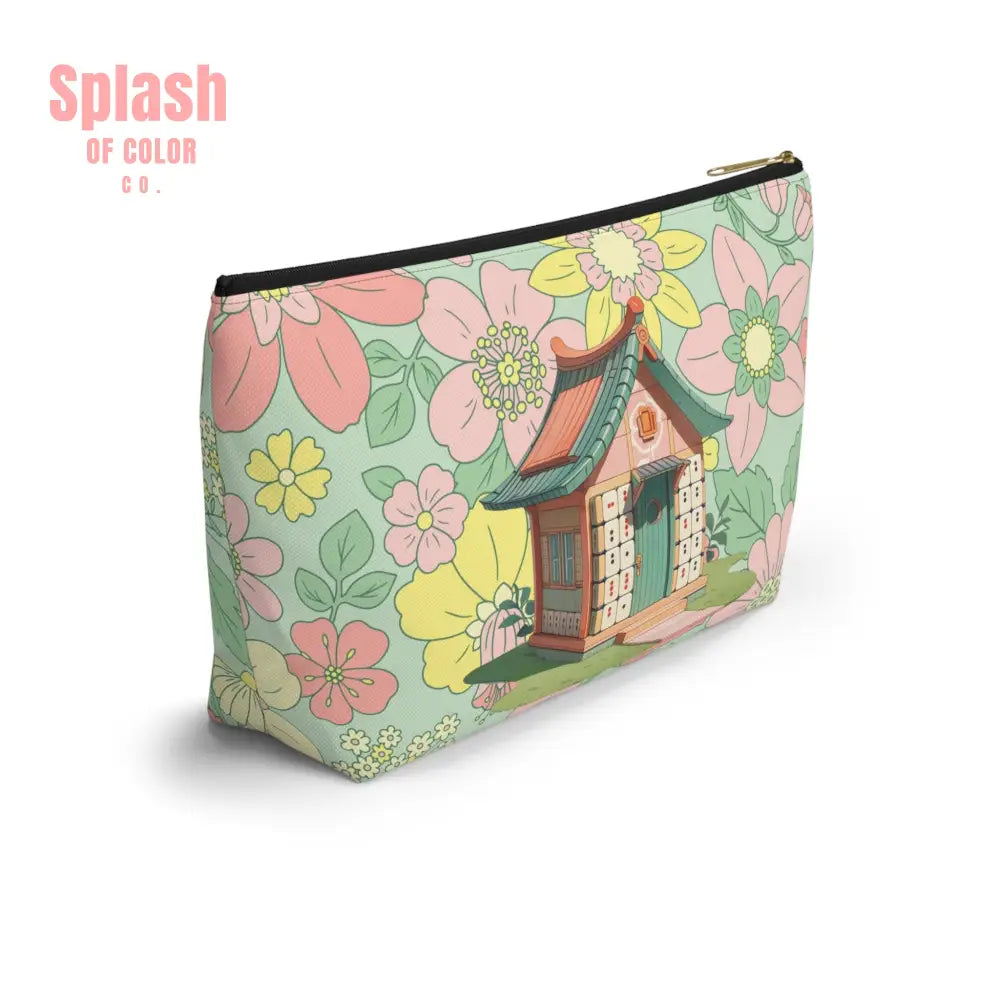 Floral Heritage Mahjong Tile Pouch Whimsical Mahj House Accessory Pouch Makeup Bag Bags