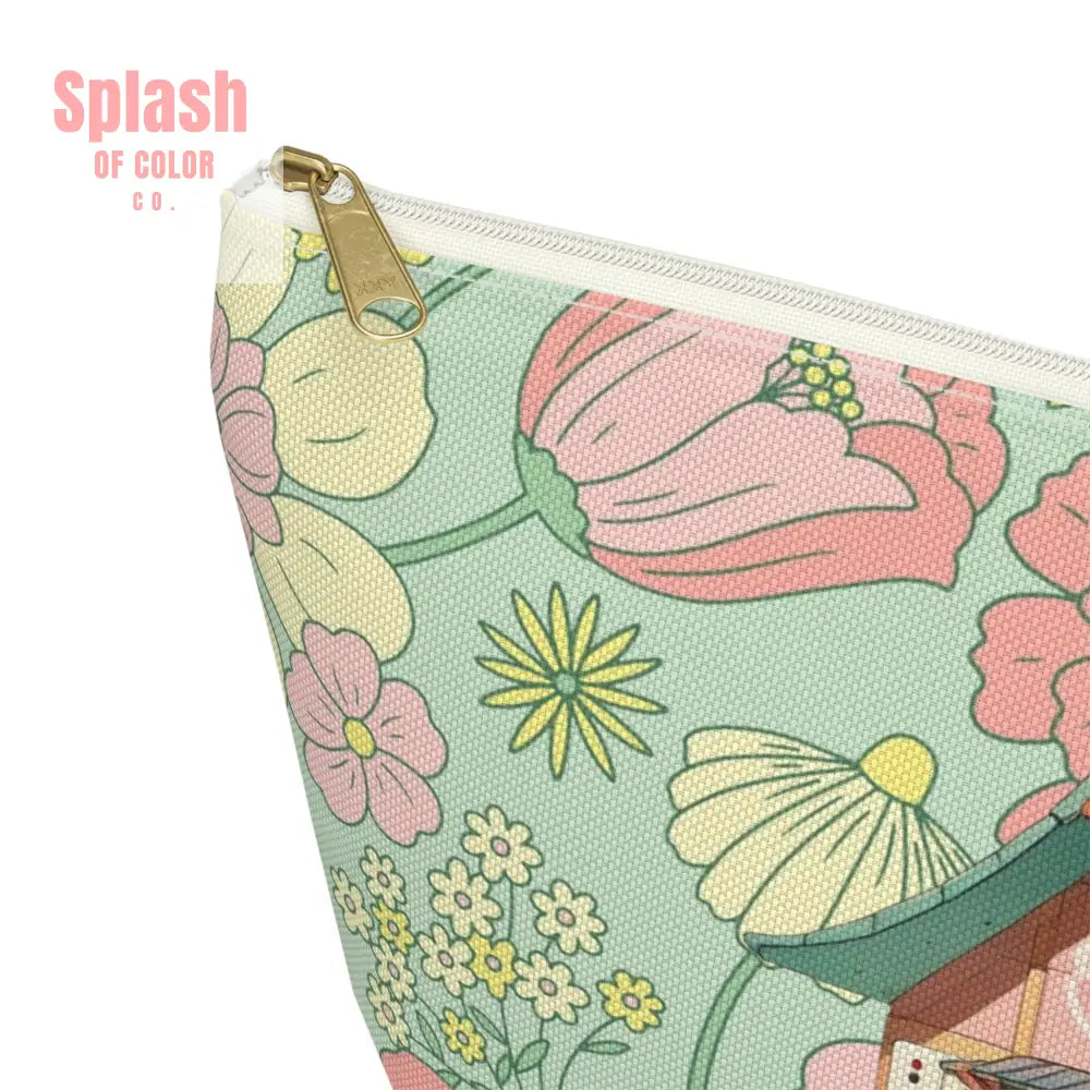 Floral Heritage Mahjong Tile Pouch Whimsical Mahj House Accessory Pouch Makeup Bag Bags