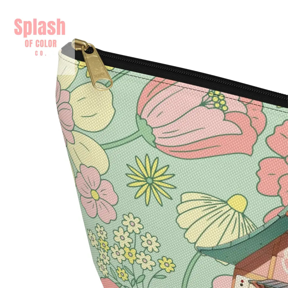 Floral Heritage Mahjong Tile Pouch Whimsical Mahj House Accessory Pouch Makeup Bag Bags