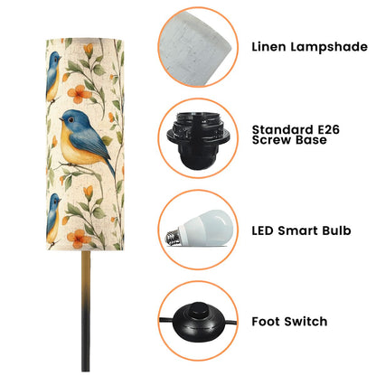 Floral Robins Asian Garden Zen Coxy Reading Nook Floor Lamp - One Size - Floor Lamps