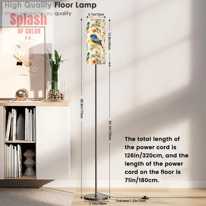 Floral Robins Asian Garden Zen Coxy Reading Nook Floor Lamp - One Size - Floor Lamps
