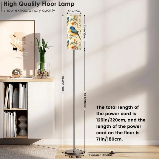 Floral Robins Asian Garden Zen Coxy Reading Nook Floor Lamp - One Size - Floor Lamps