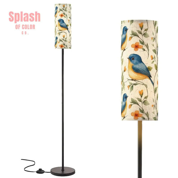 Floral Robins Asian Garden Zen Coxy Reading Nook Floor Lamp - One Size - Floor Lamps