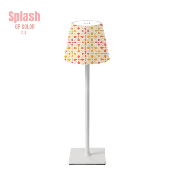 Floral Sorbet Coral Yellow, Mahjong LED Cordless Table Lamp - Splash of Color co.