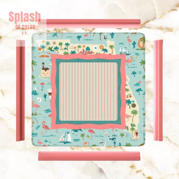 Florida Sunshine State Whimsical Mahjong Game Mat - Splash of Color co.