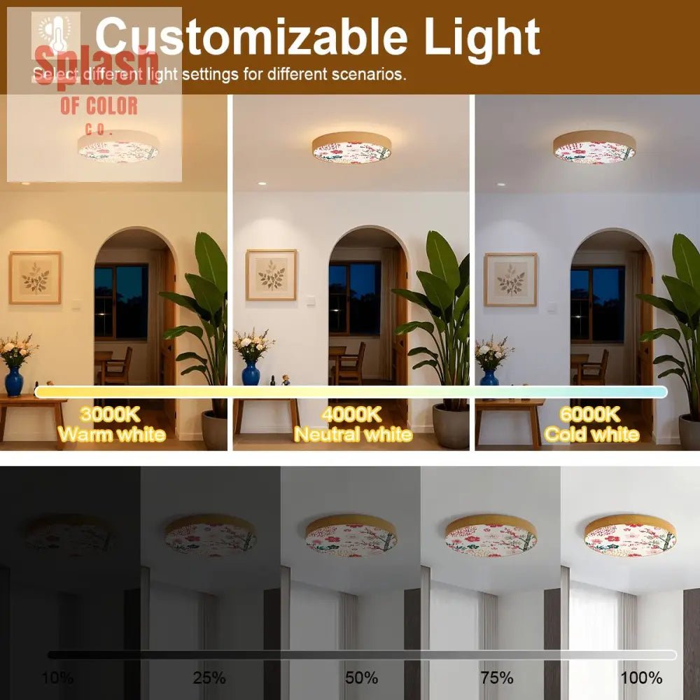 Asian Cherry Blossom Ceiling Wall Mount Light - Splash of Color co.