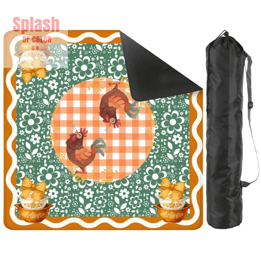 French Country Vintage Pyrex Floral Whimsical Mahjong Mat - 2mm (Black Bag) - Daily Accessories
