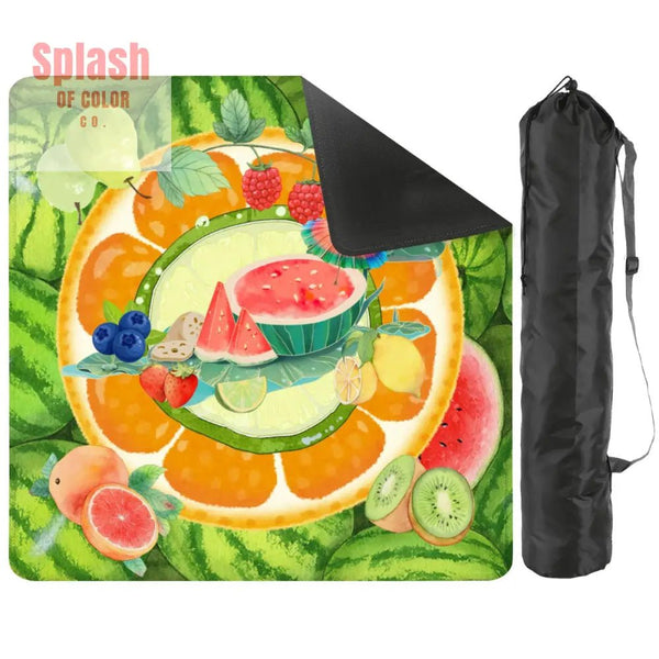 Fruit Medley, Watermelon, Citrus Fruits, Playful Cheery Mahjong Mat - Splash of Color co.