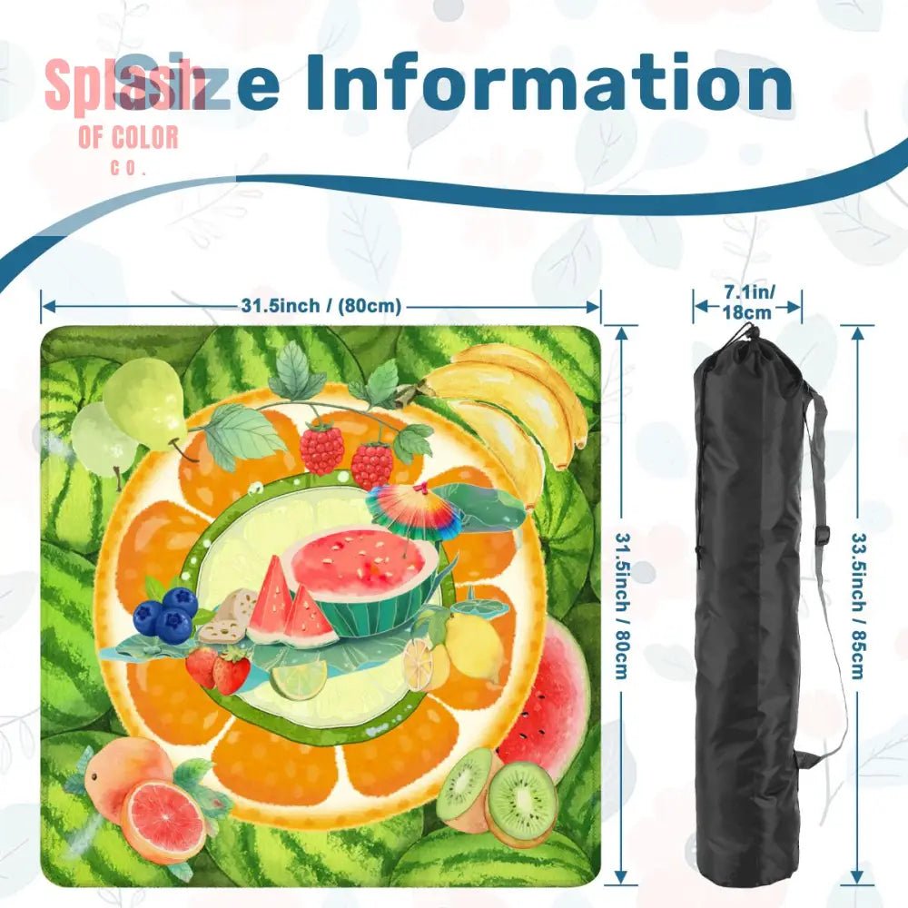 Fruit Medley, Watermelon, Citrus Fruits, Playful Cheery Mahjong Mat - Splash of Color co.
