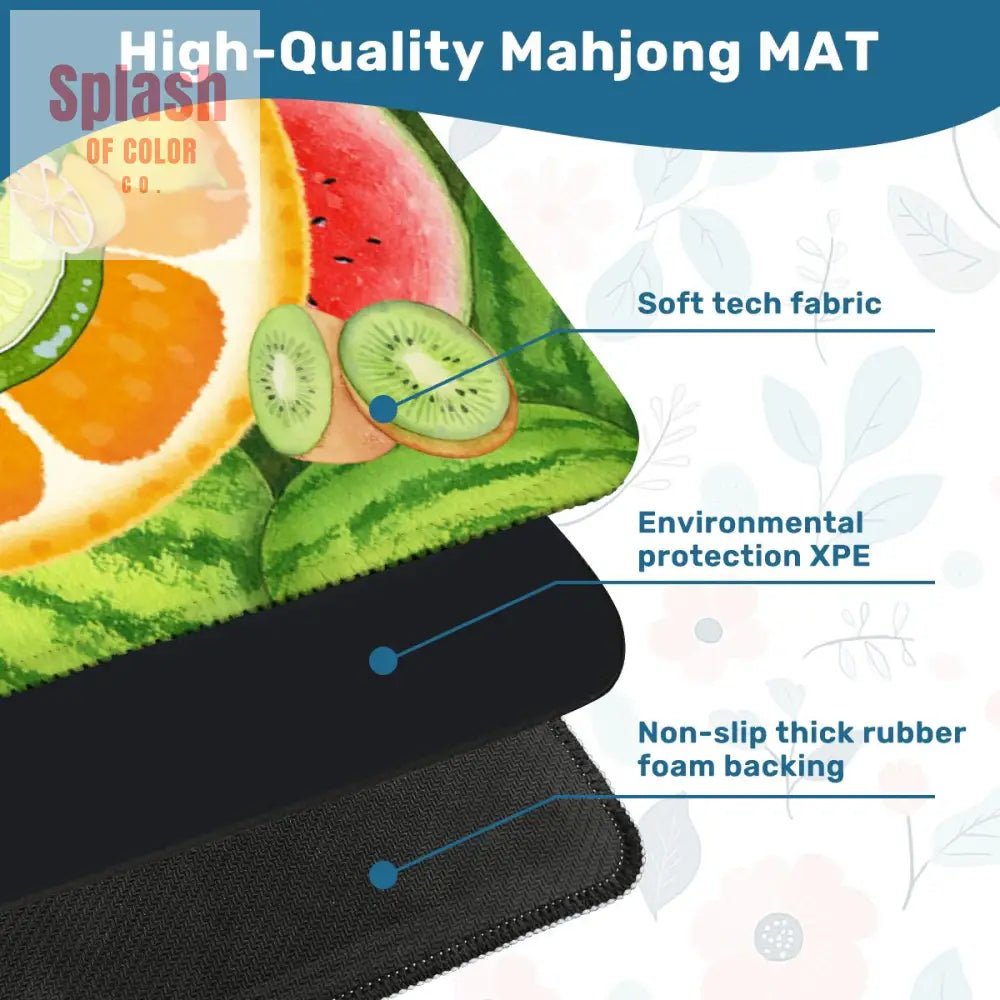 Fruit Medley, Watermelon, Citrus Fruits, Playful Cheery Mahjong Mat - Splash of Color co.