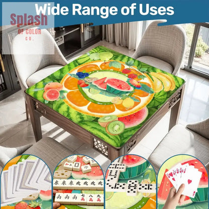 Fruit Medley, Watermelon, Citrus Fruits, Playful Cheery Mahjong Mat - Splash of Color co.